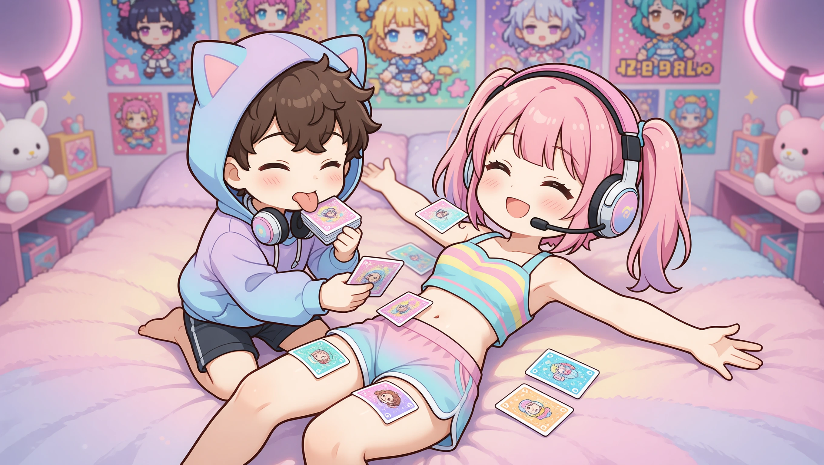 Cards on Bare Skin illustration