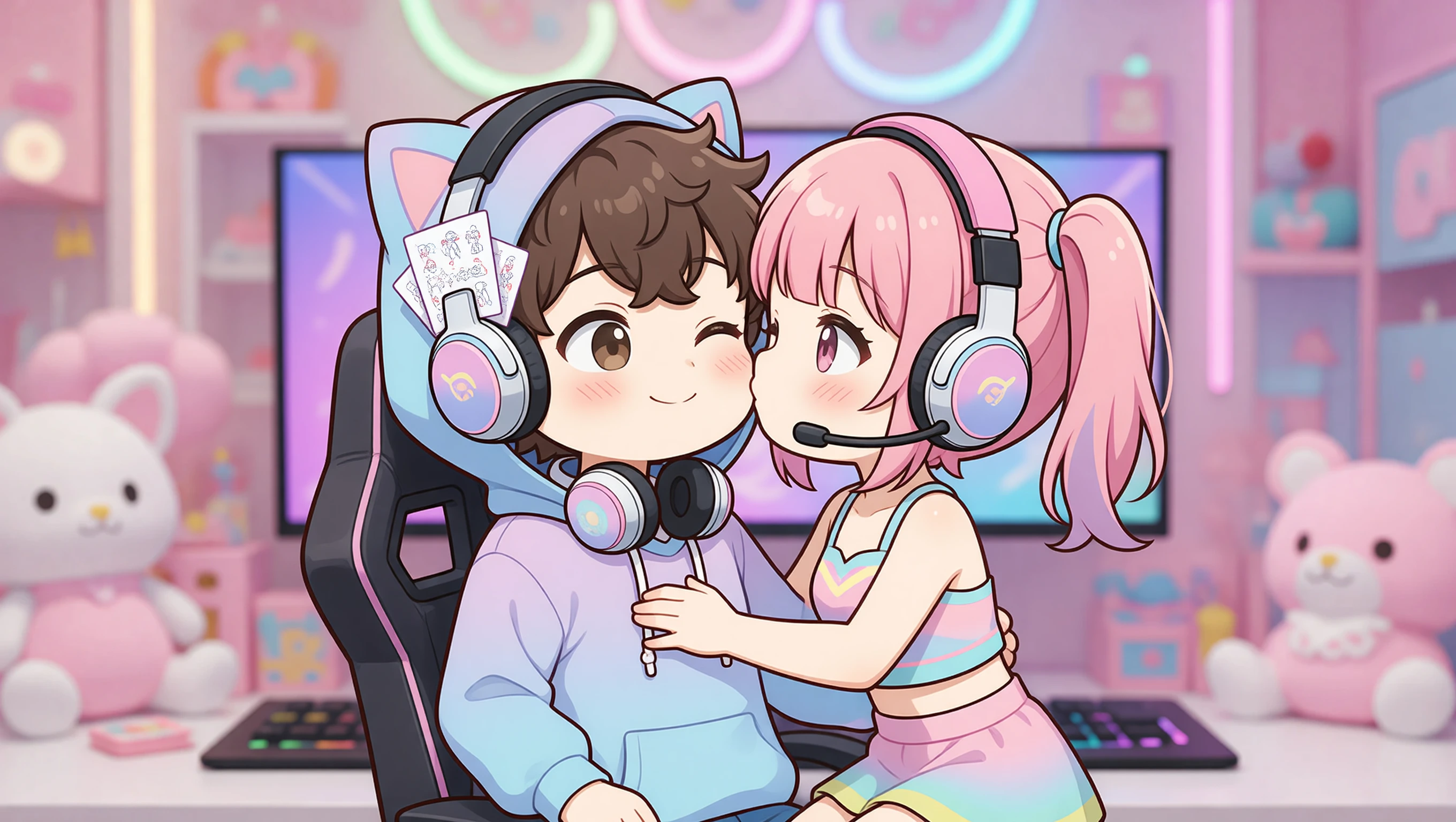 Headset Kiss Lean illustration