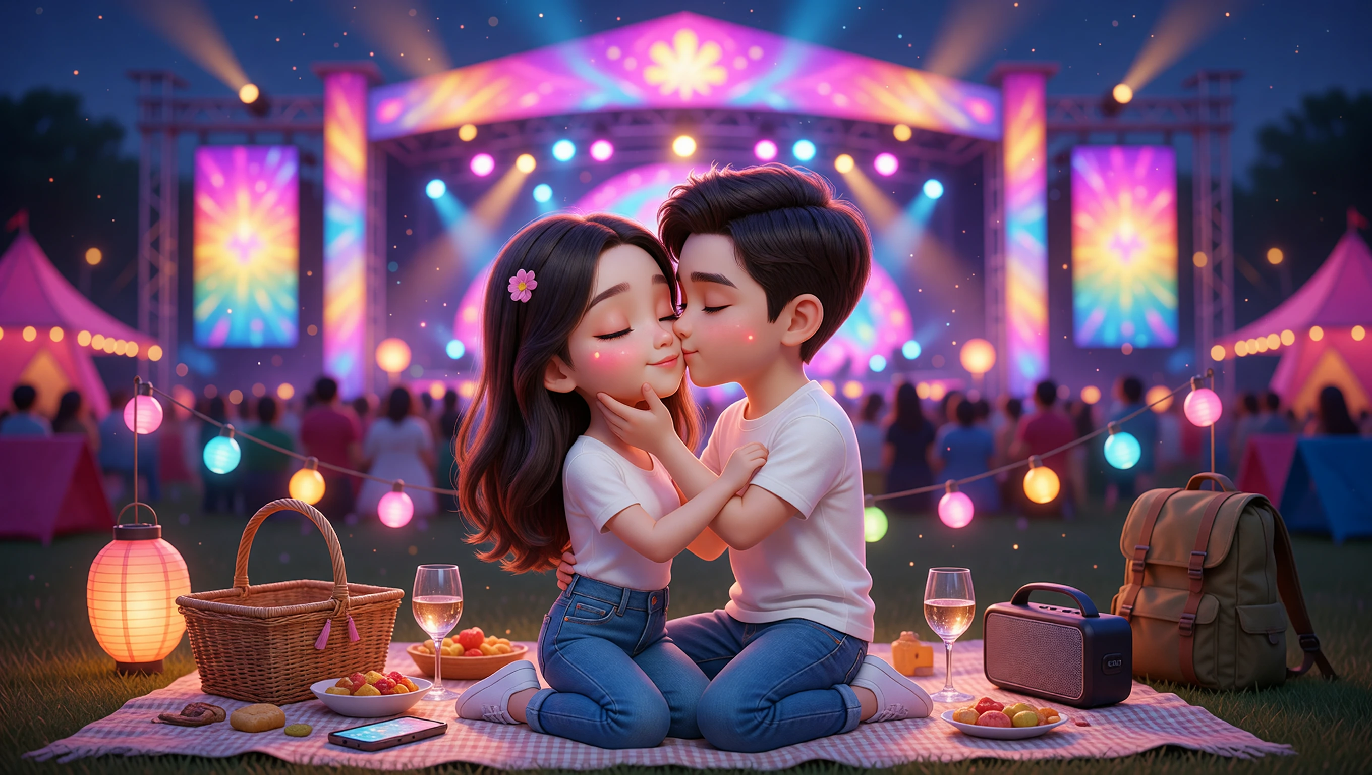 Kiss Under Stage Lights illustration