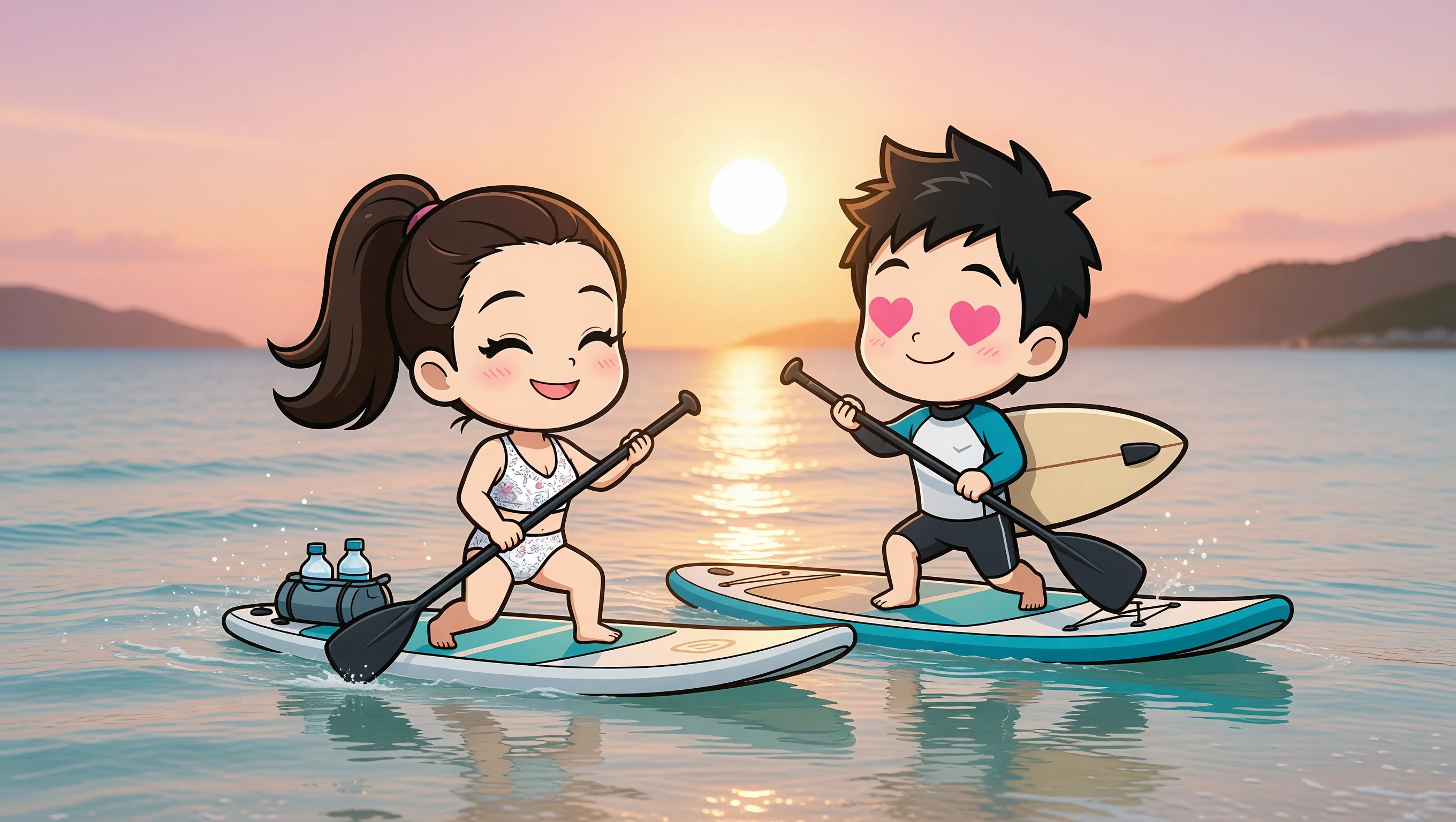 Morning Paddle Duo illustration