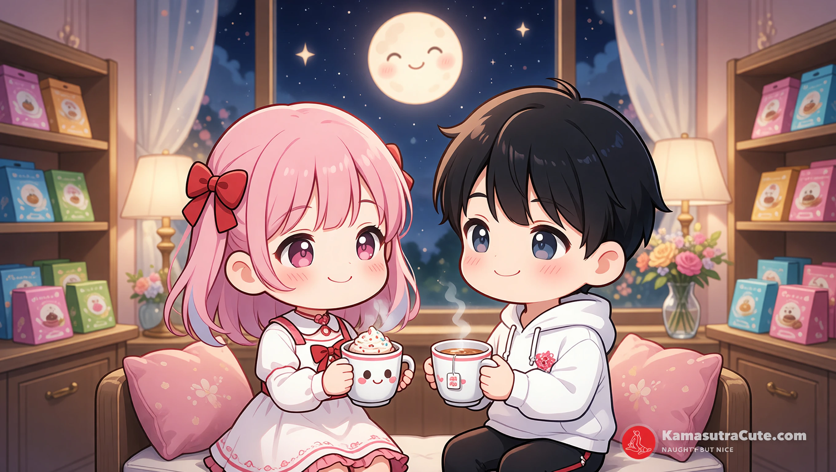 Sit With Warm Drinks illustration