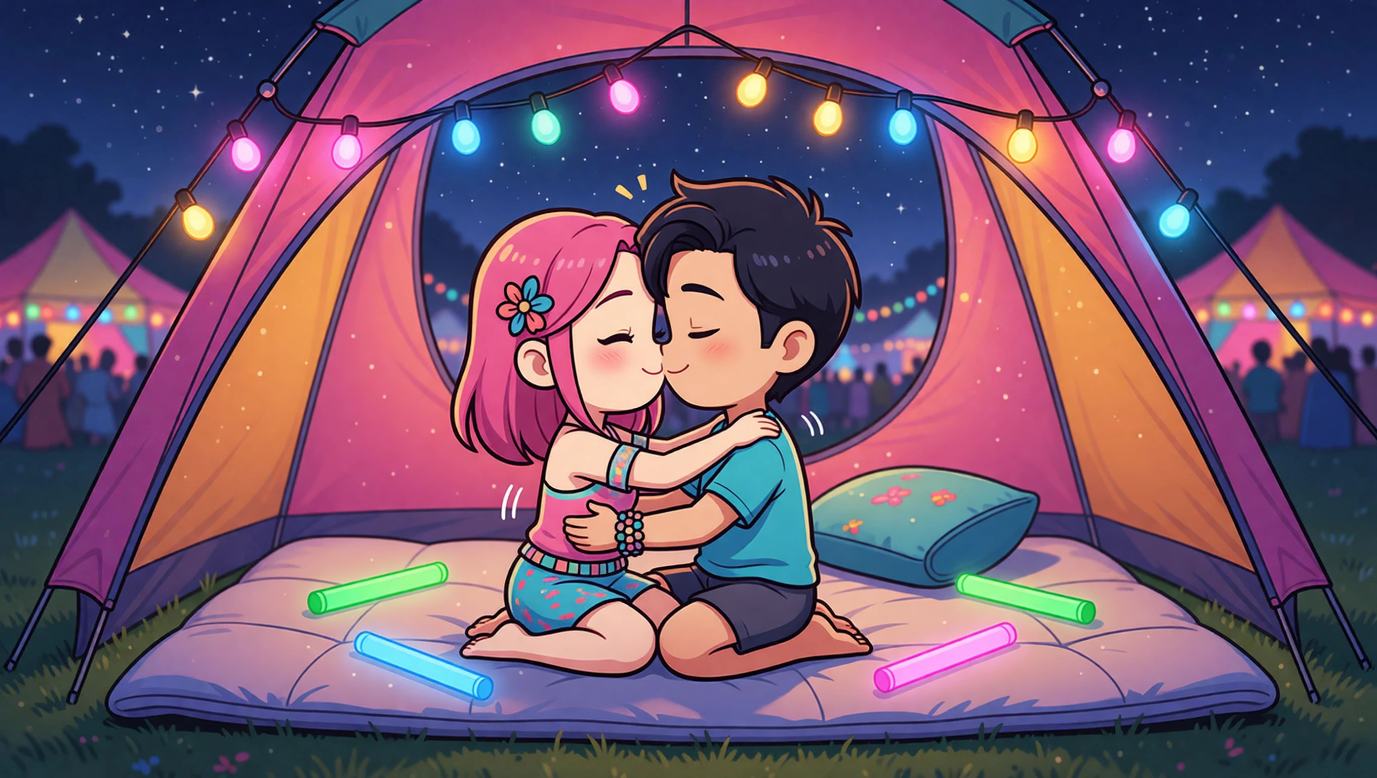 Lotus in Tent illustration