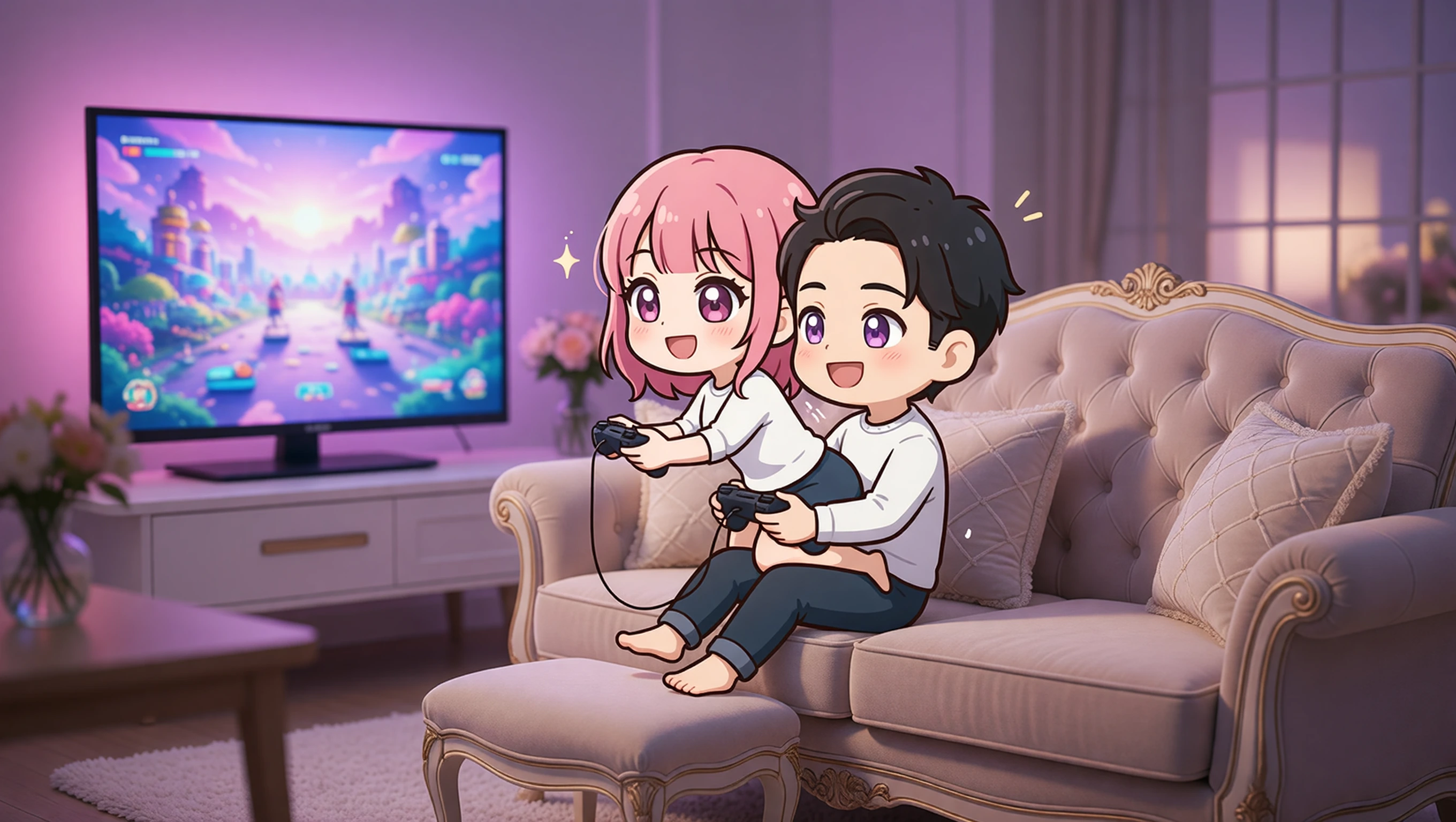 Her on His Lap illustration
