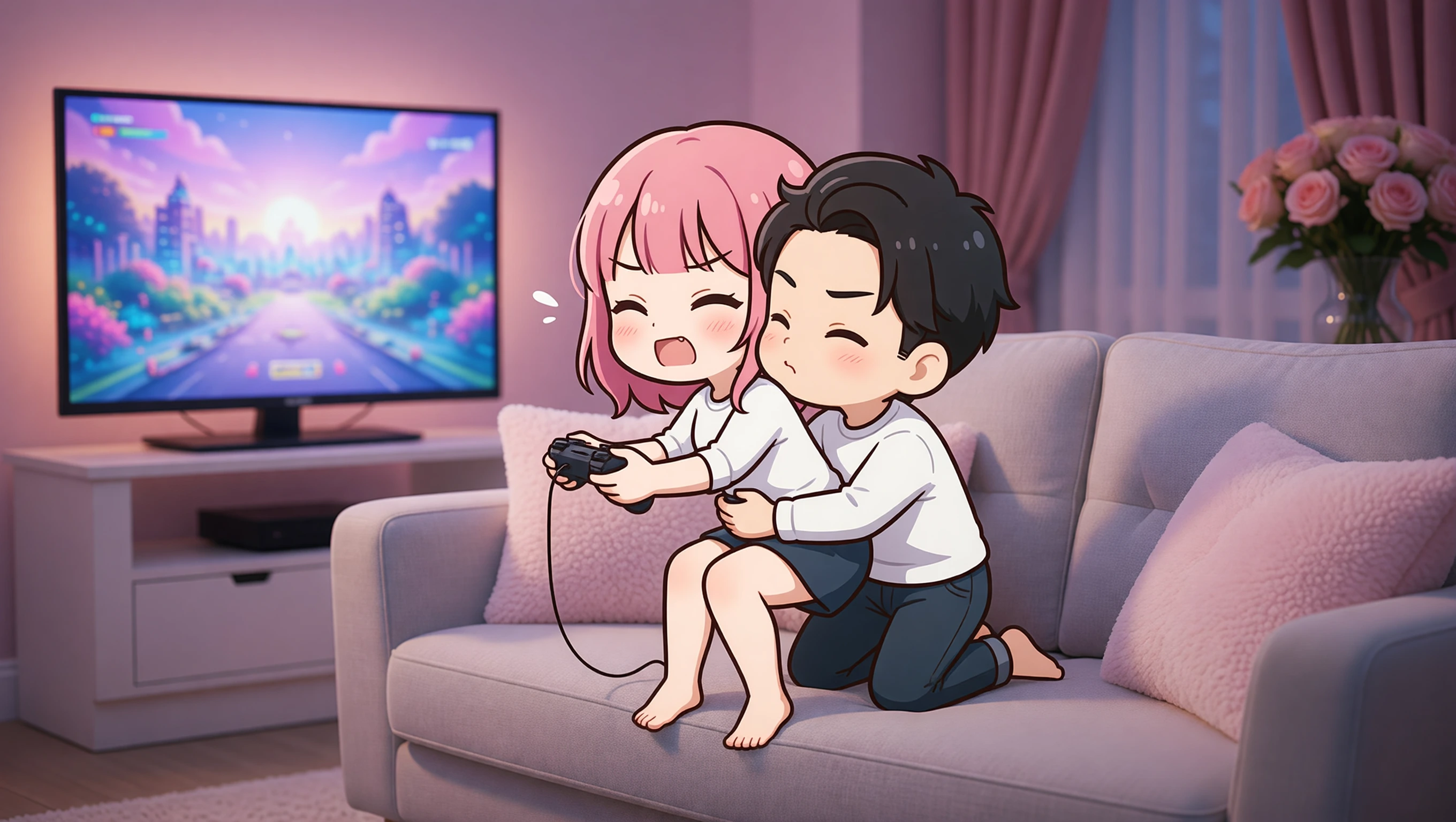 Him Behind Her illustration