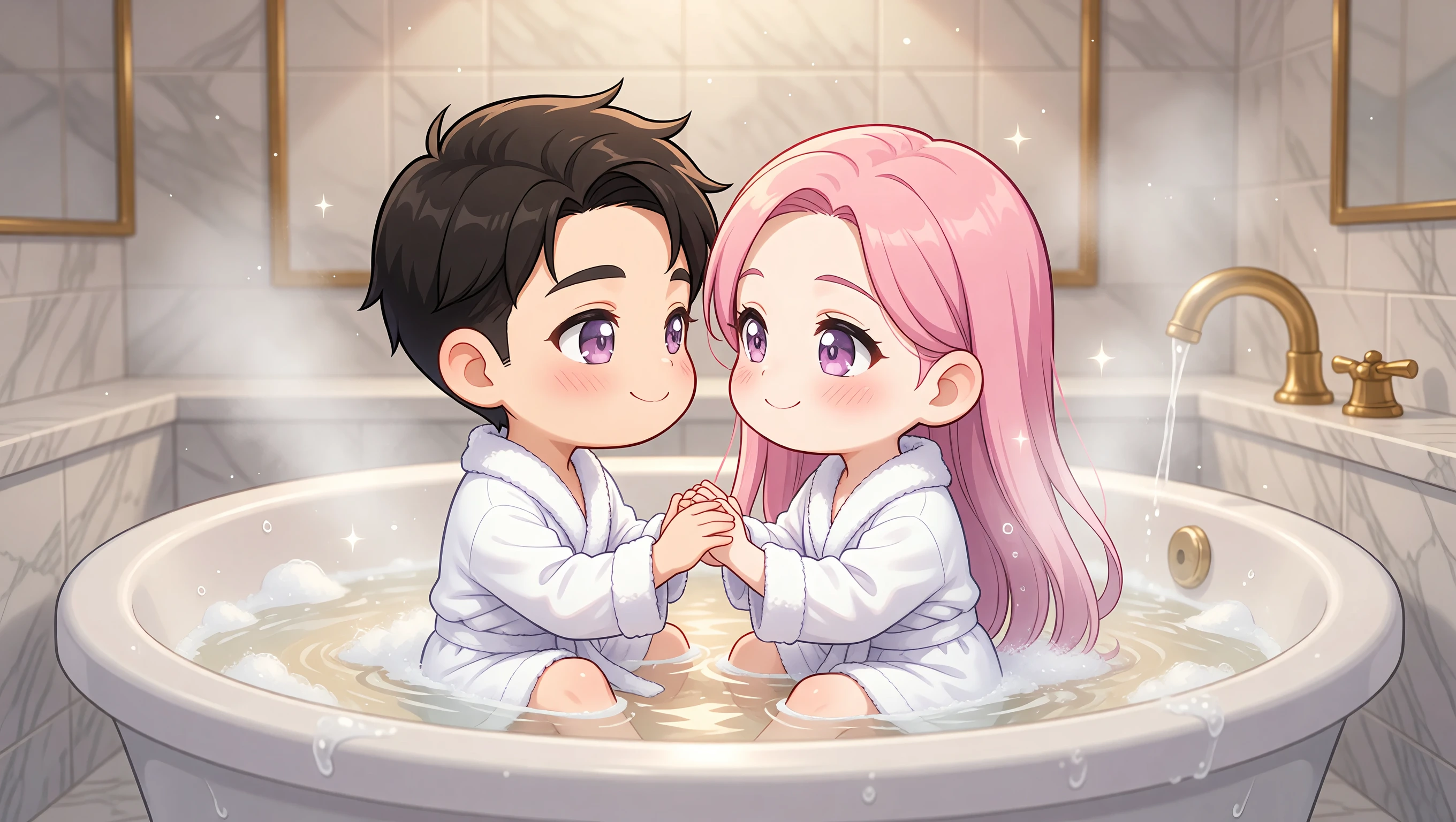 Face to Face in Tub illustration