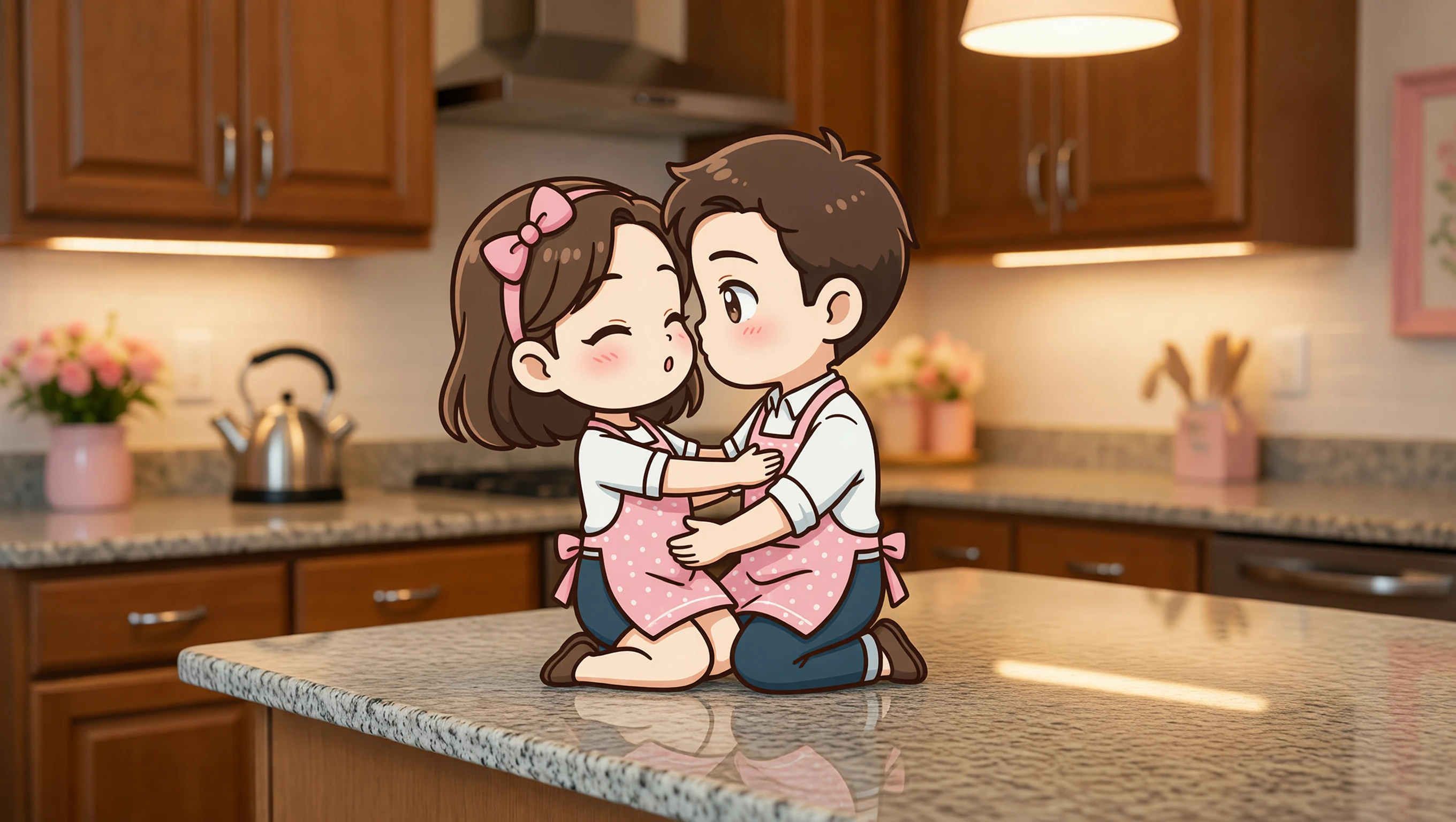 Straddling on Counter Edge illustration
