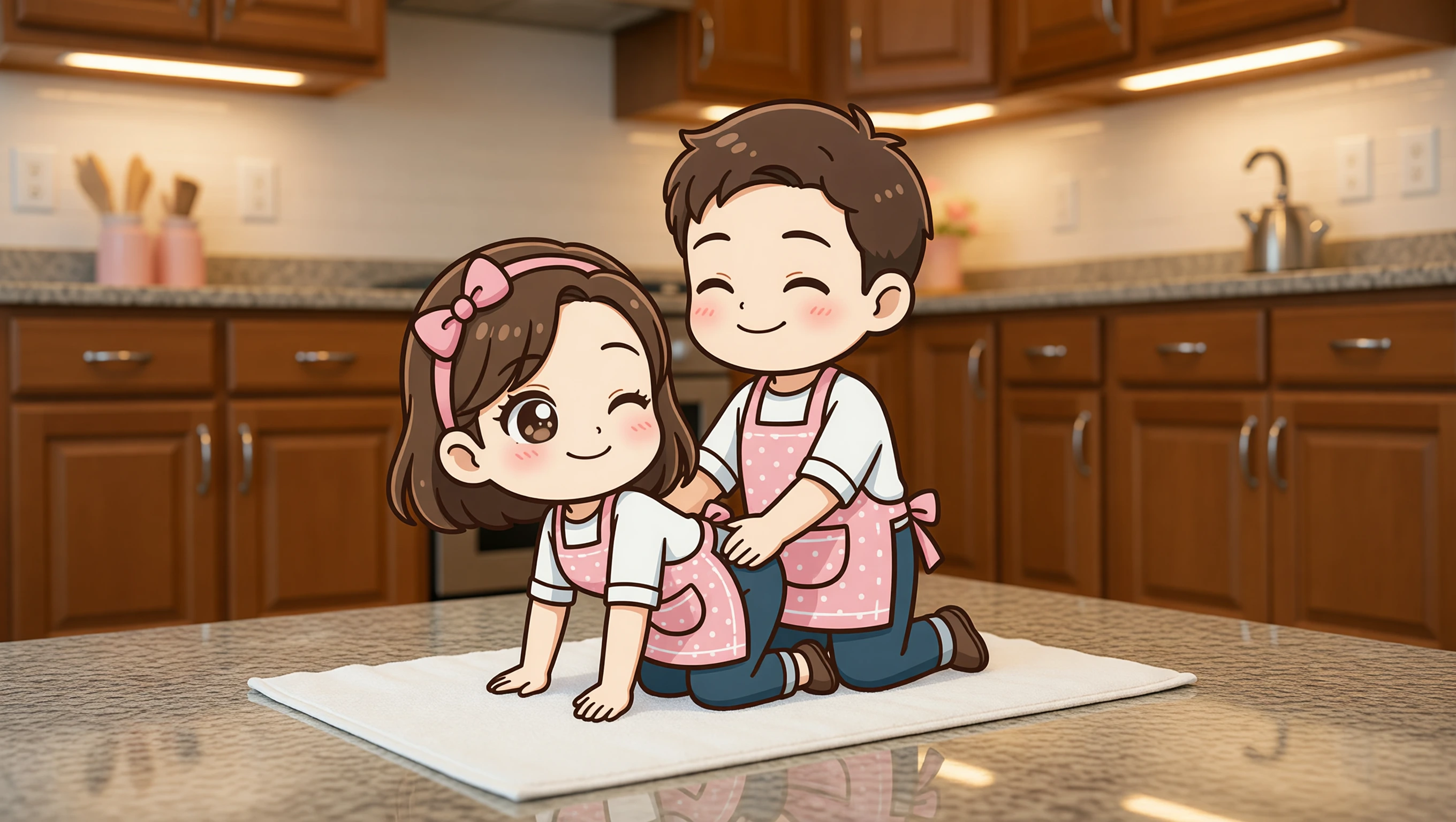 Doggy on Kitchen Floor illustration