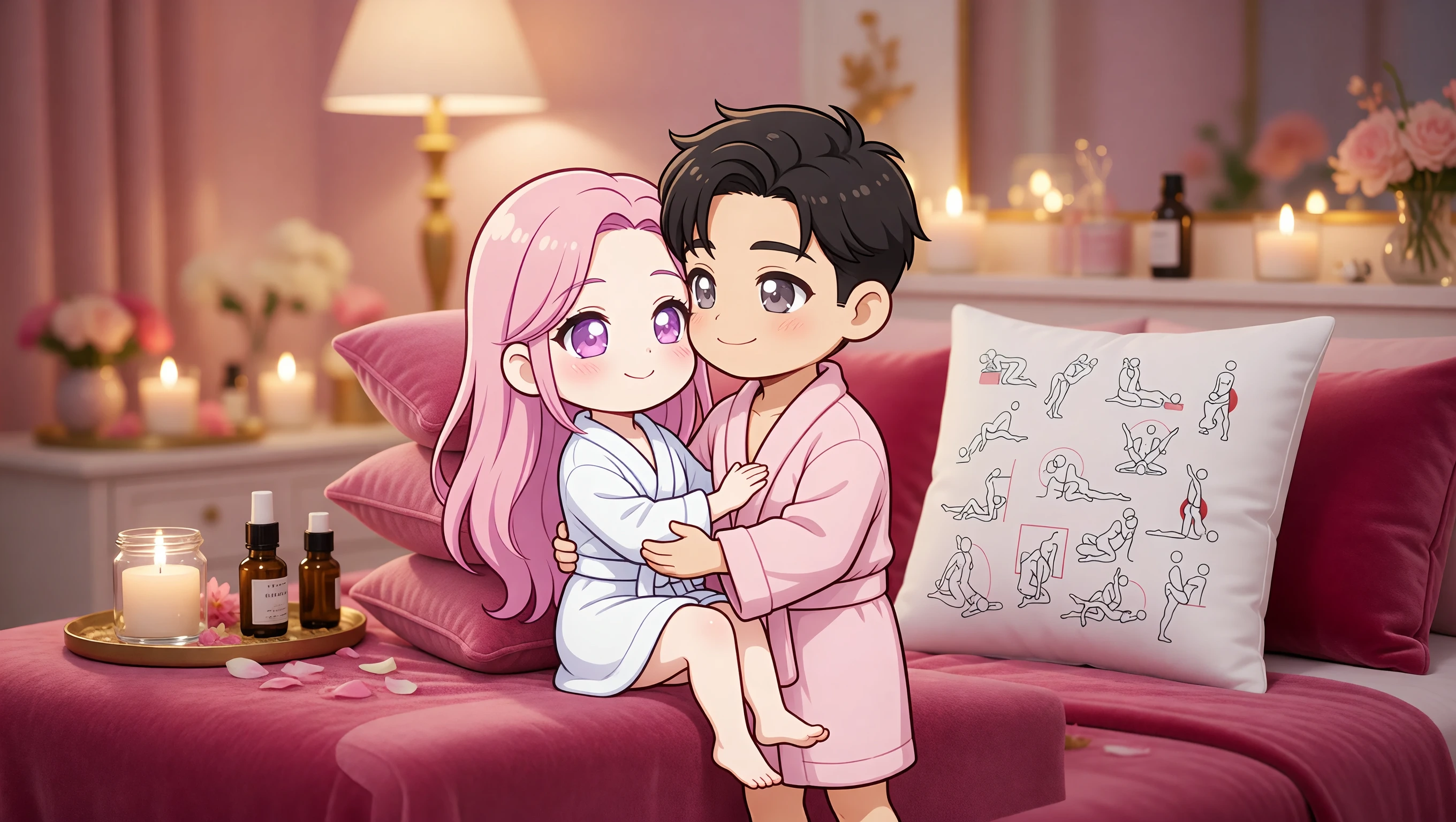 Seated on Bed Edge illustration