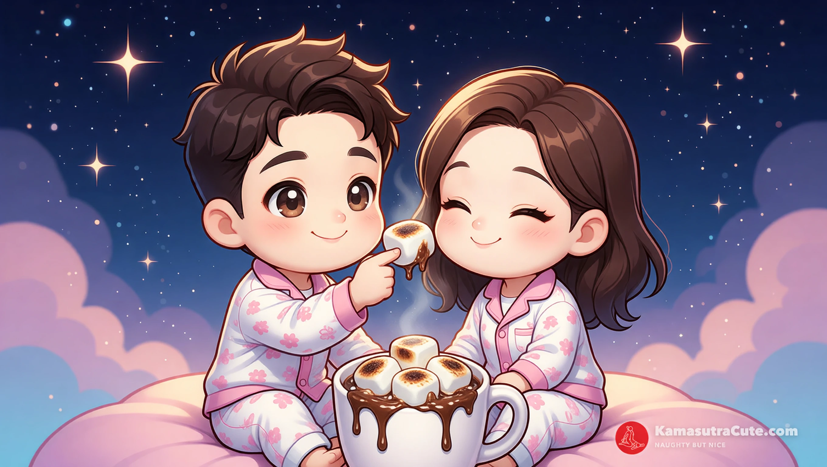 Top with Playful Marshmallows illustration