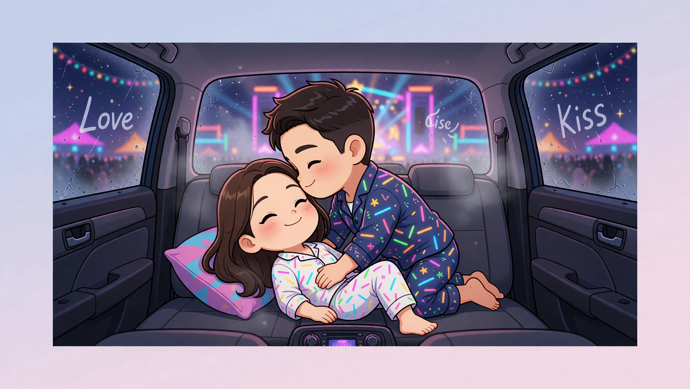 Car Back Seat Missionary illustration
