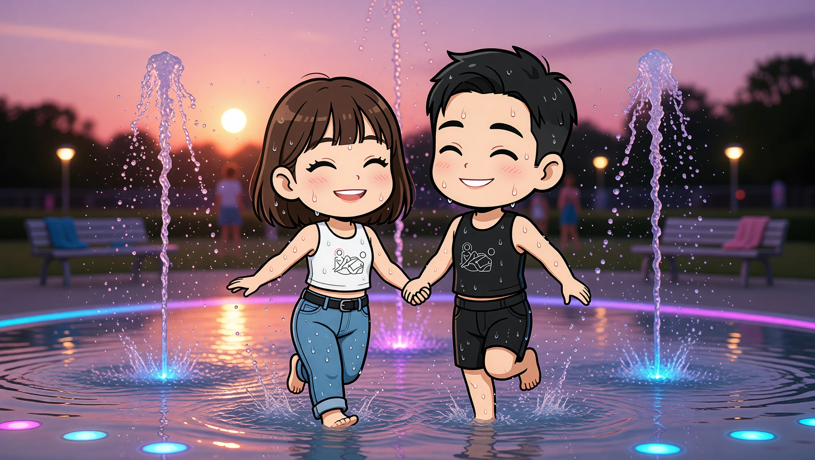 Evening Water Play illustration