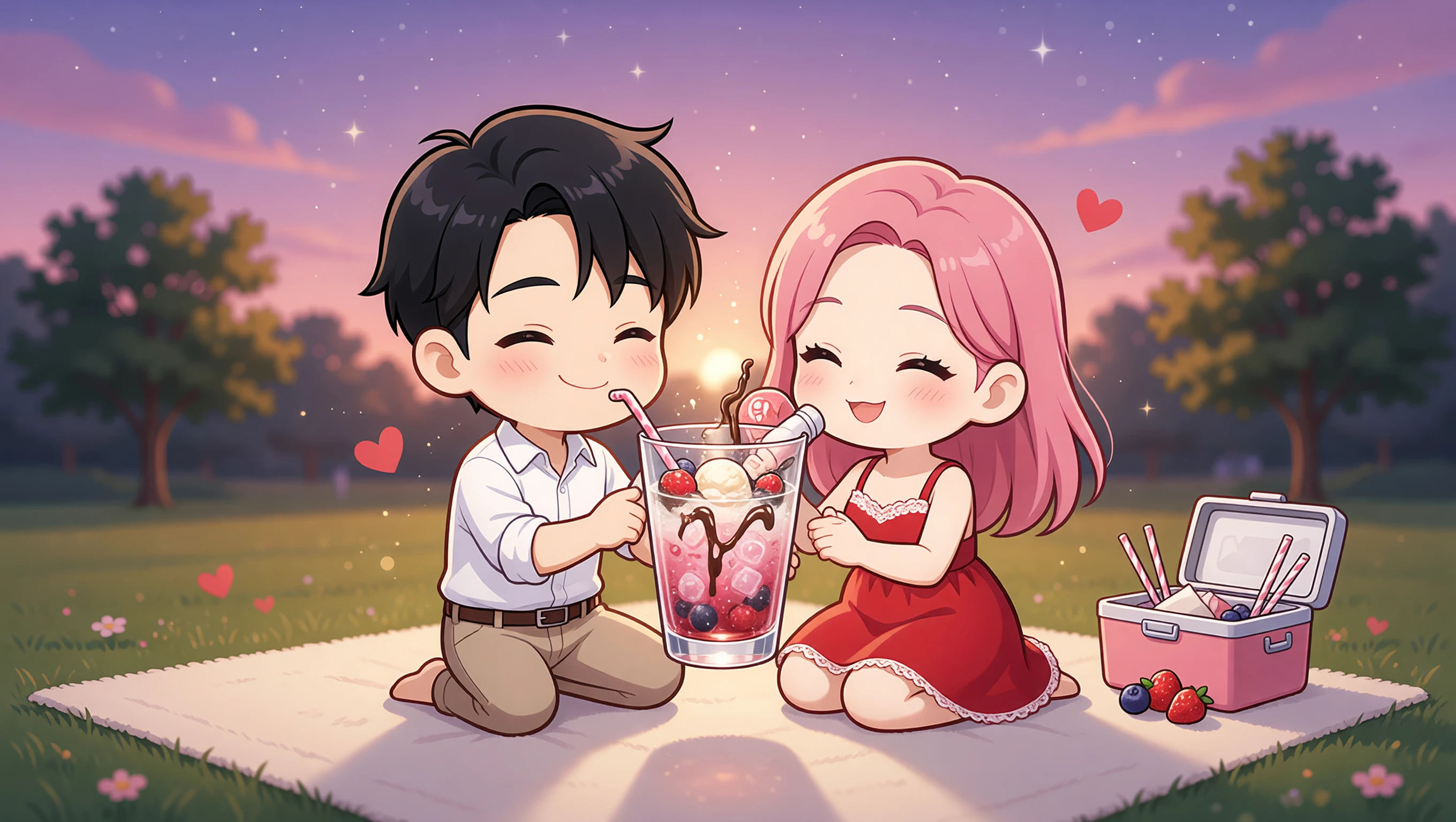 Twilight Park Shake Picnic illustration
