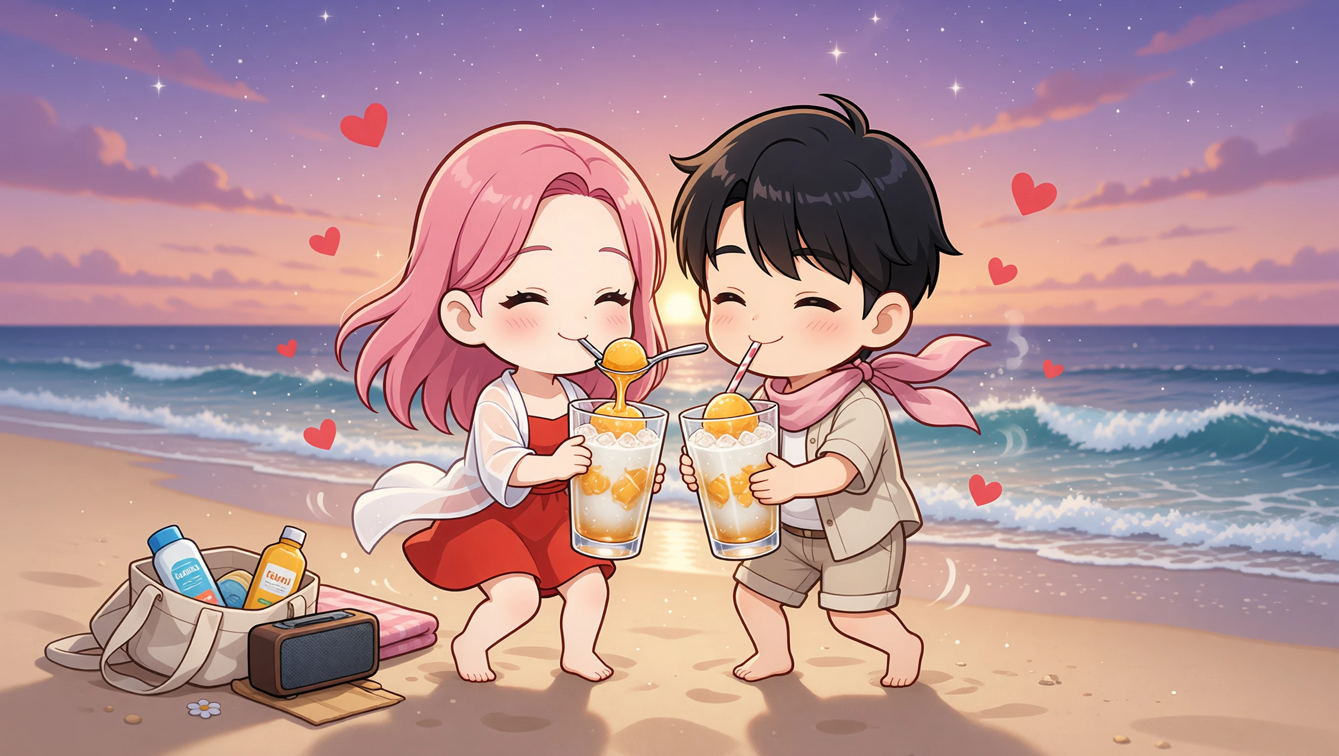 Sunset Beach Bliss Mix illustration