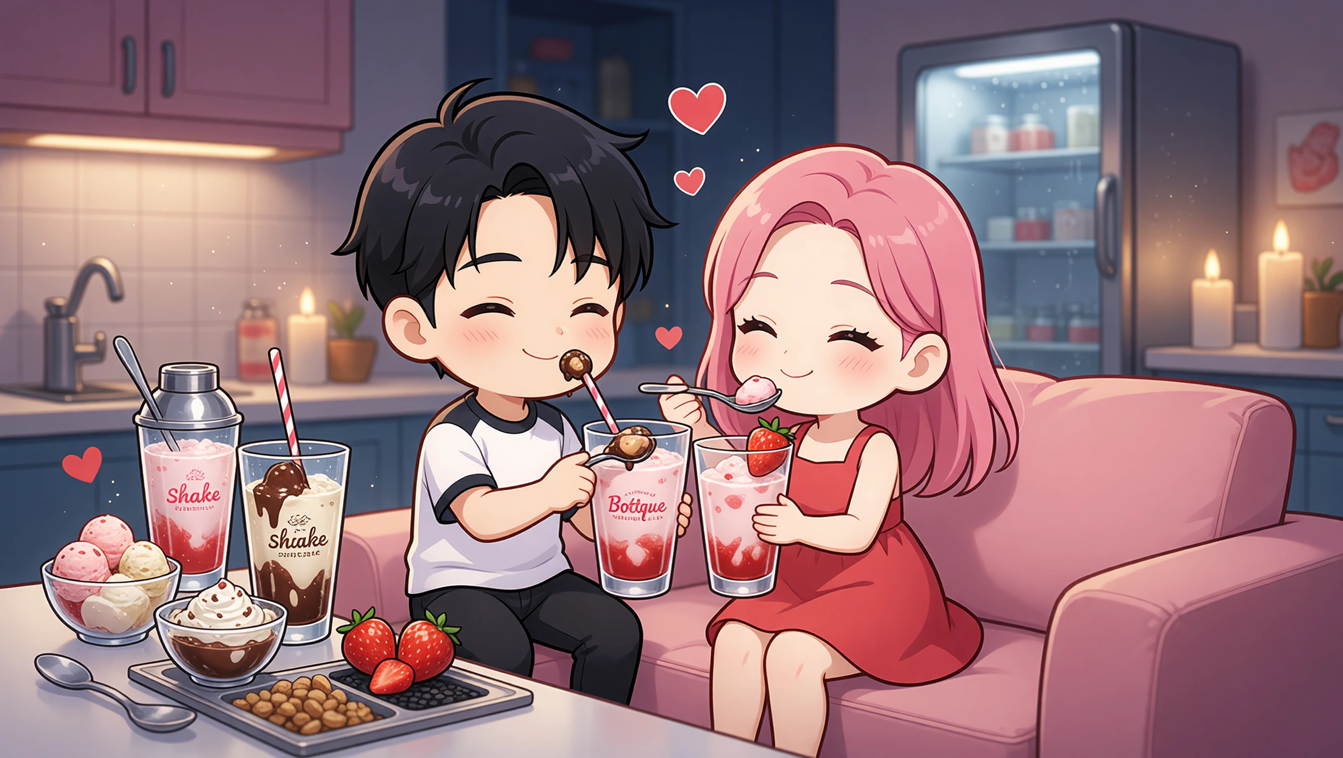 Cozy Home Dessert Shake Bar illustration