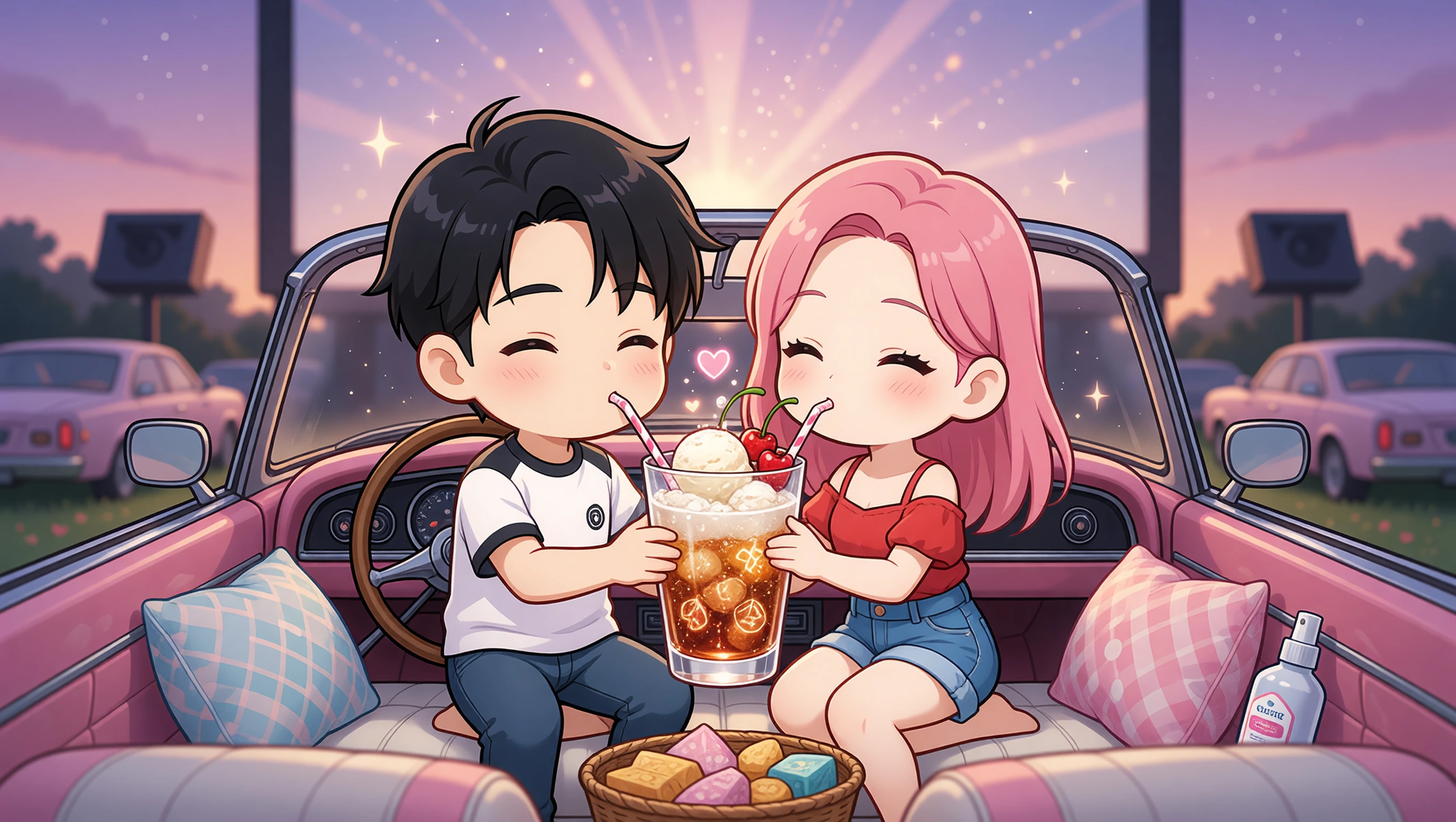 Drive-In Movie Shake Date illustration