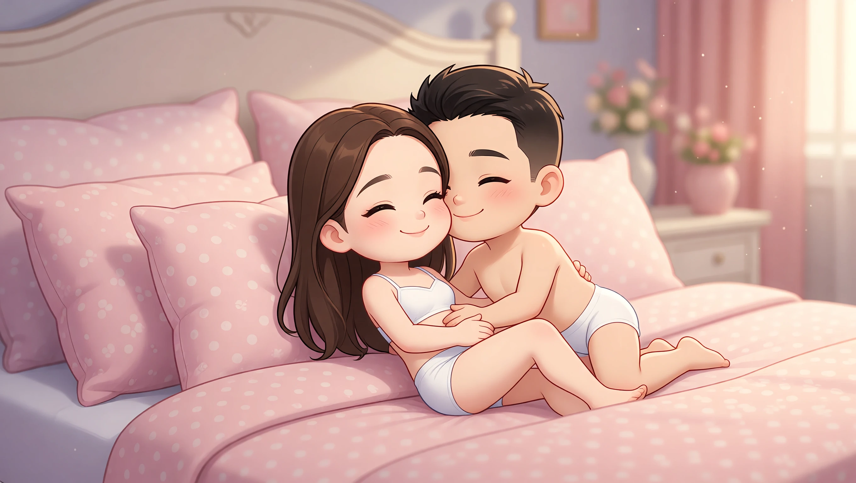 Side by Side Spooning illustration