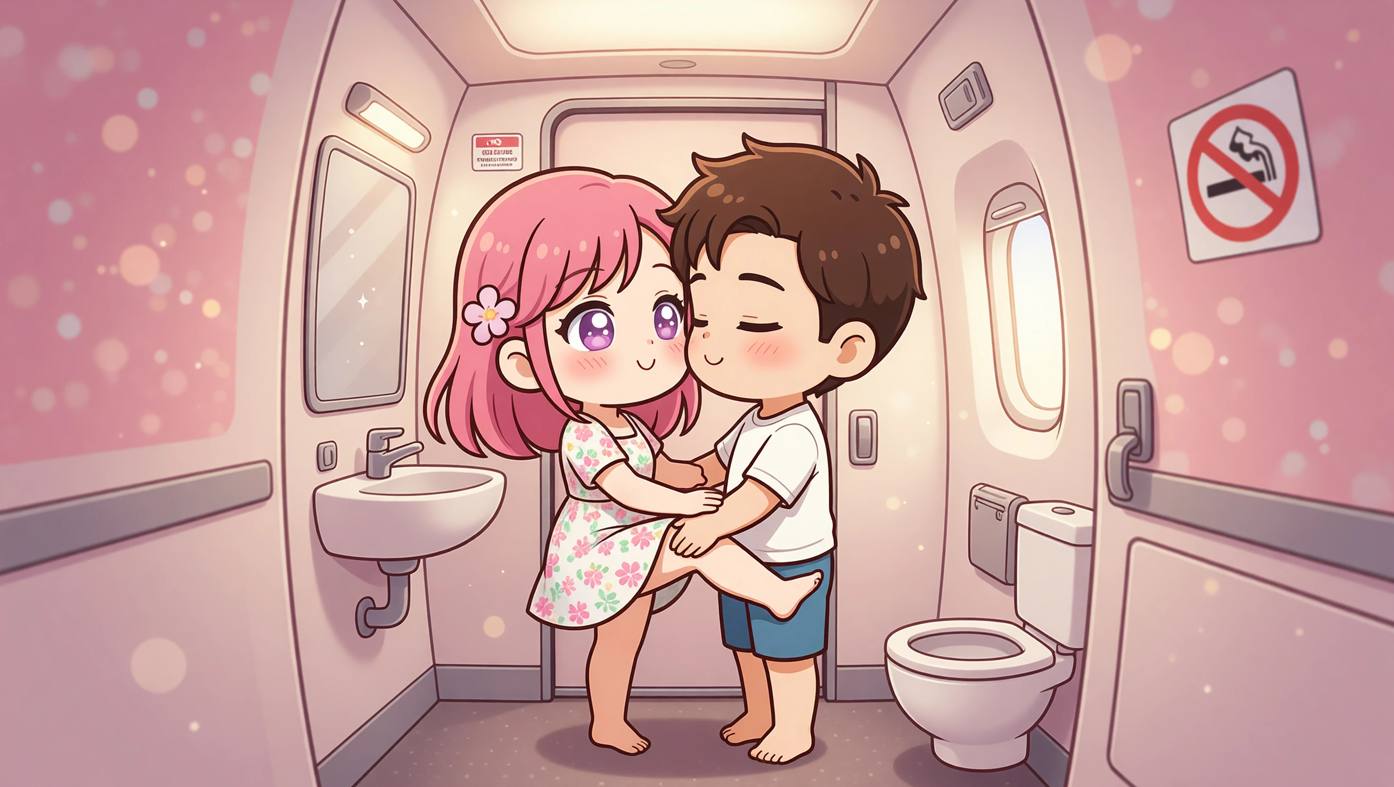 Stand in Airplane illustration