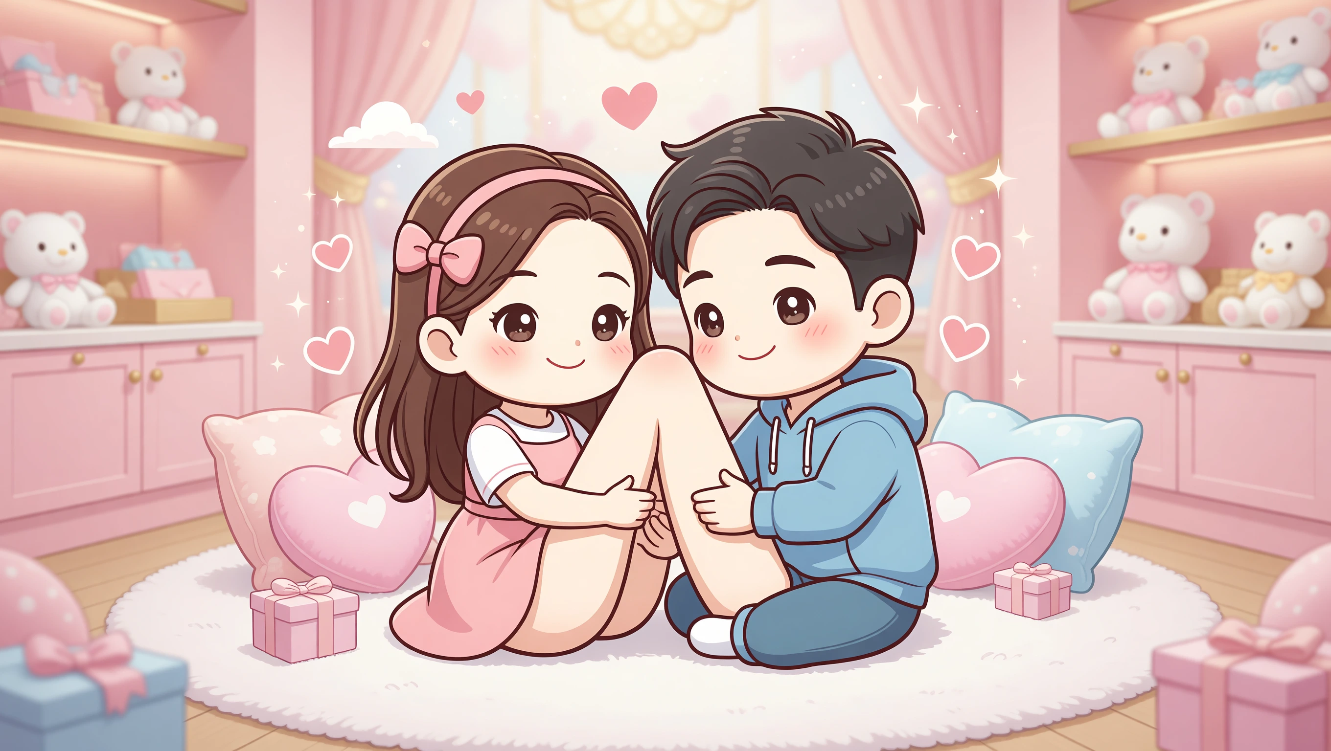 Spooning Lying on Side illustration