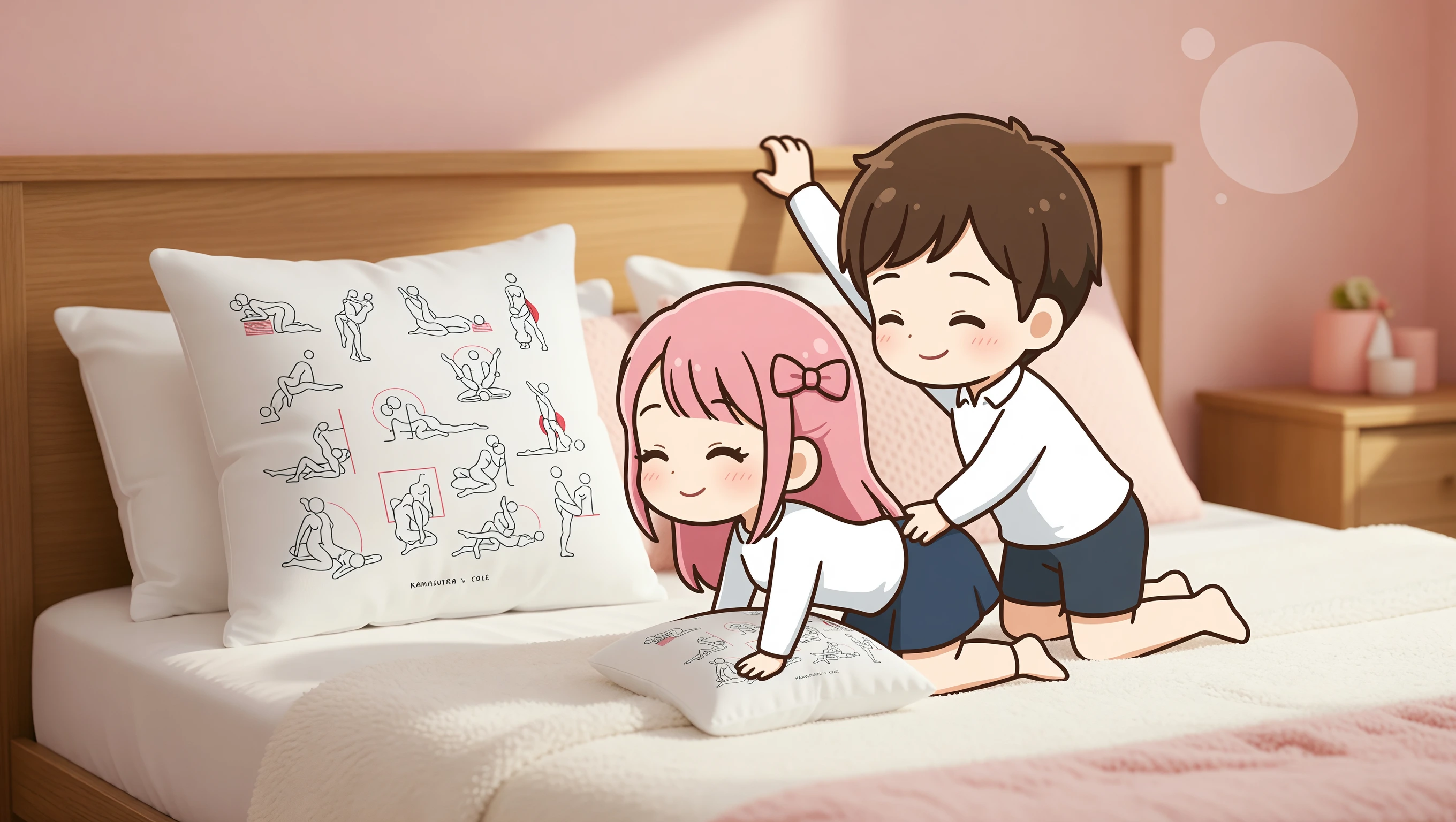 Doggy Against Headboard illustration