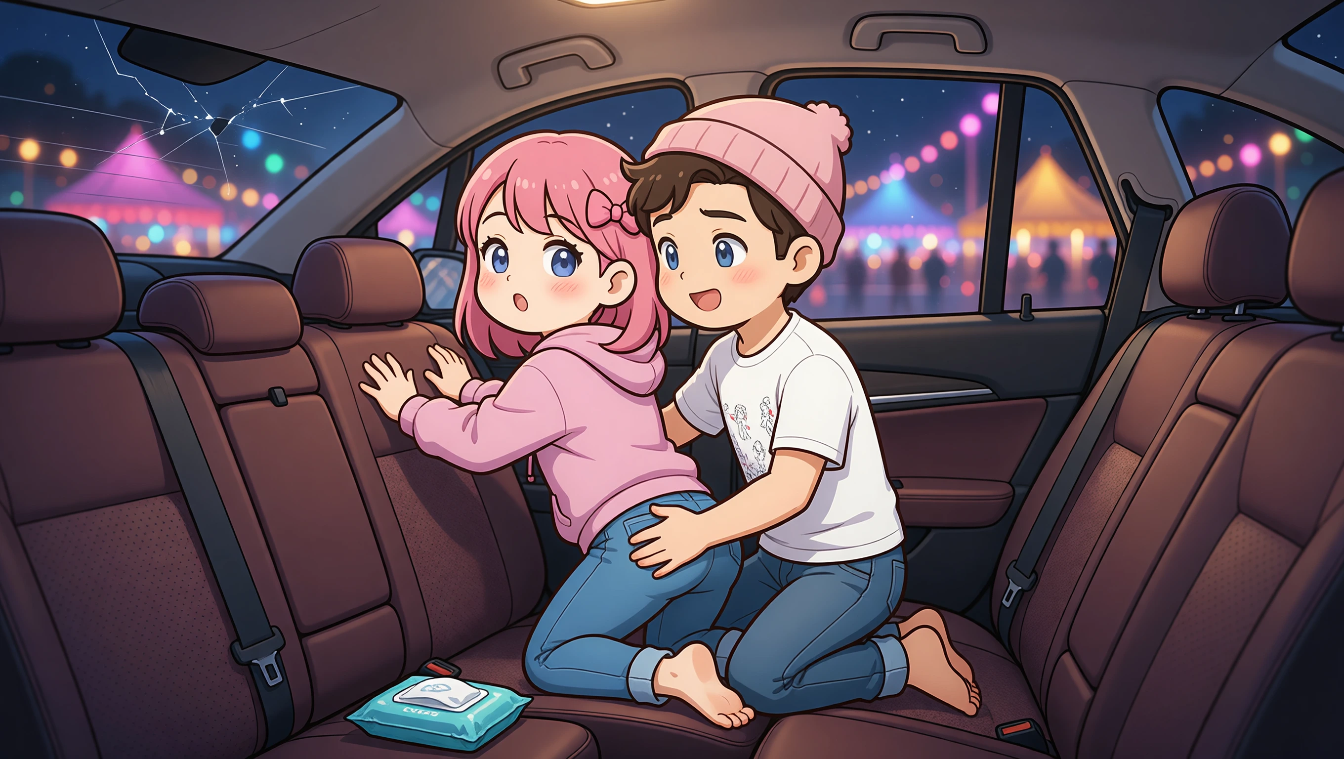 Car Backseat Doggy illustration