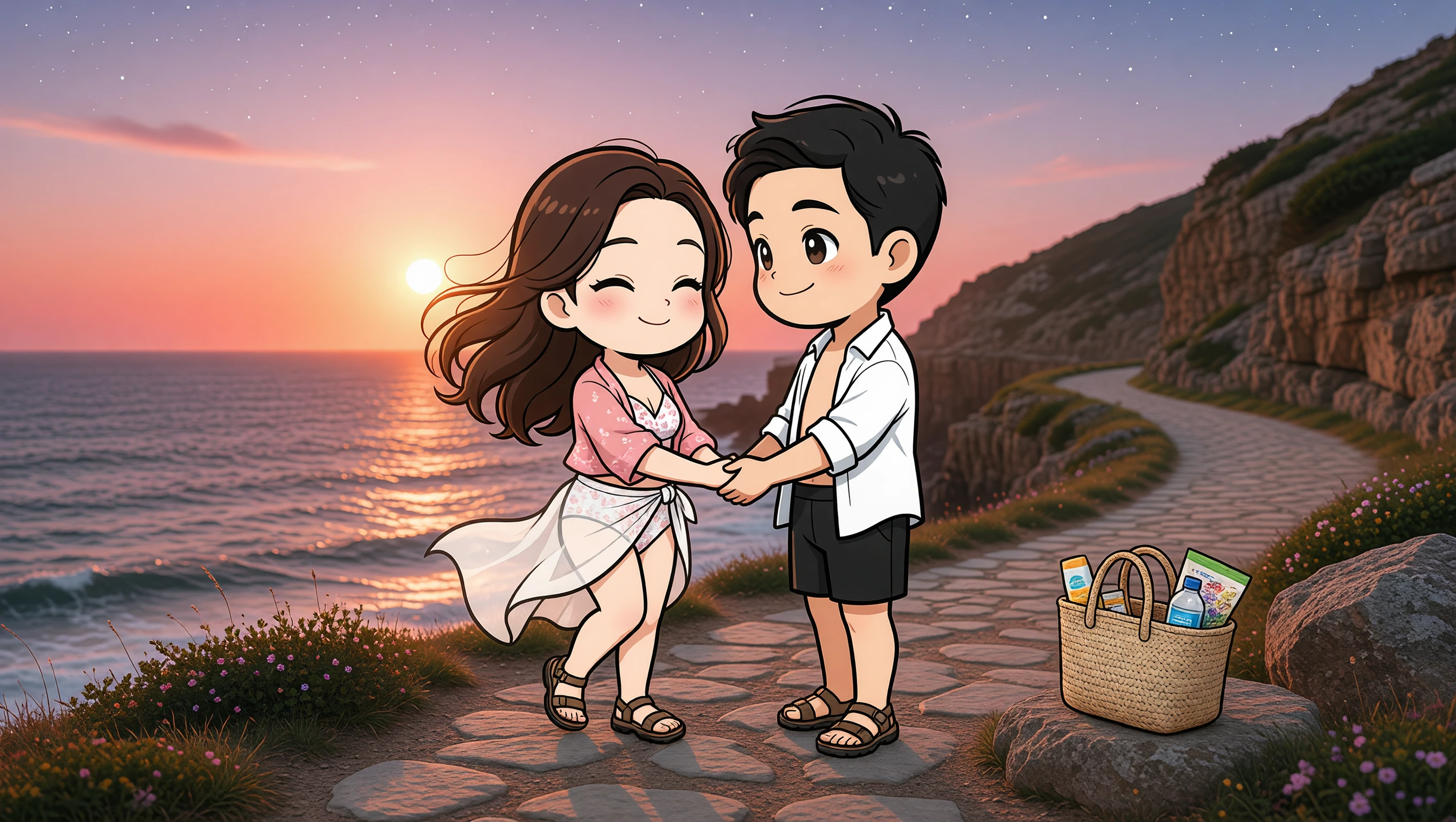 Sunset Stroll illustration