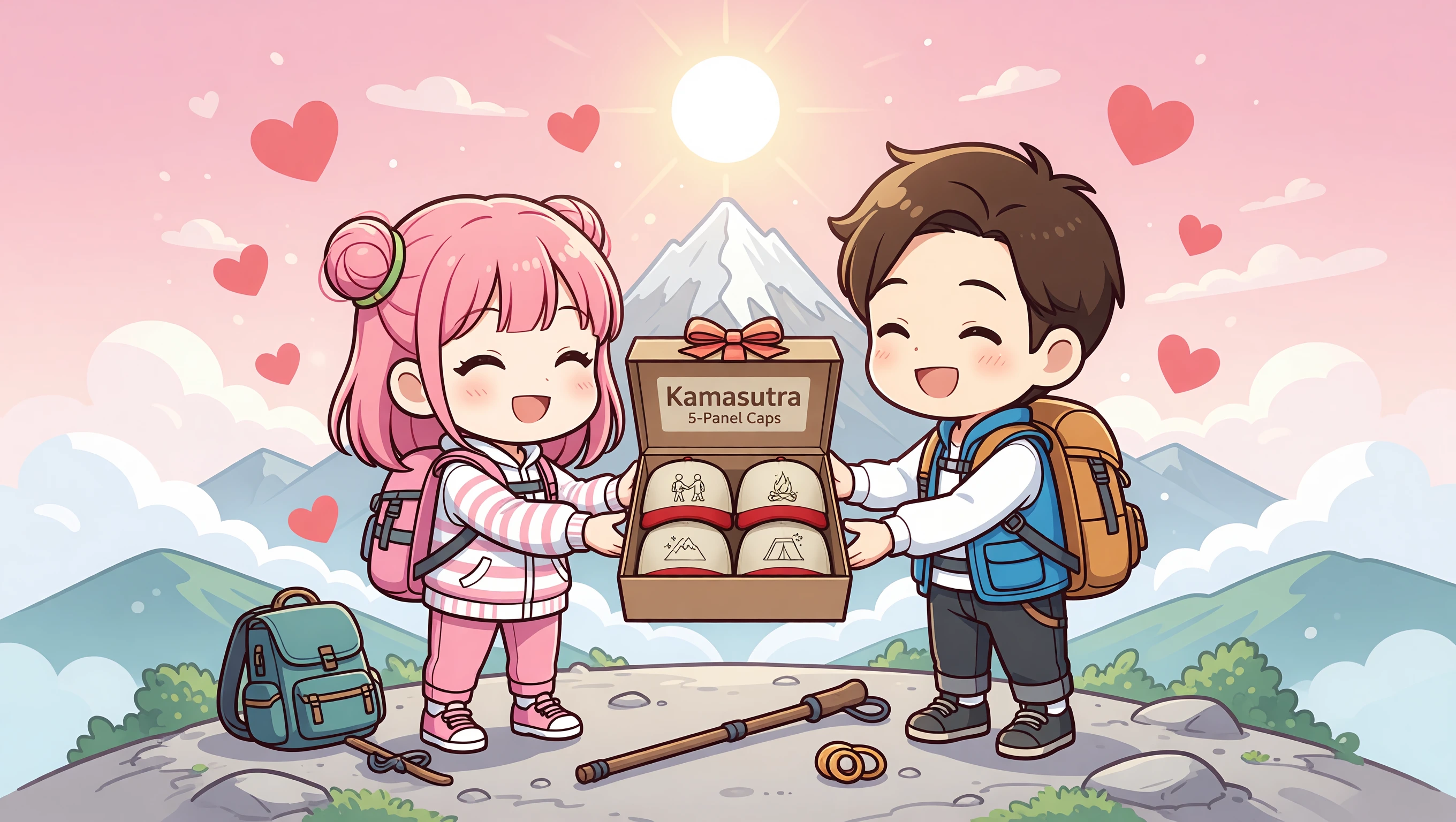 Cliffside Sunset Surprise illustration
