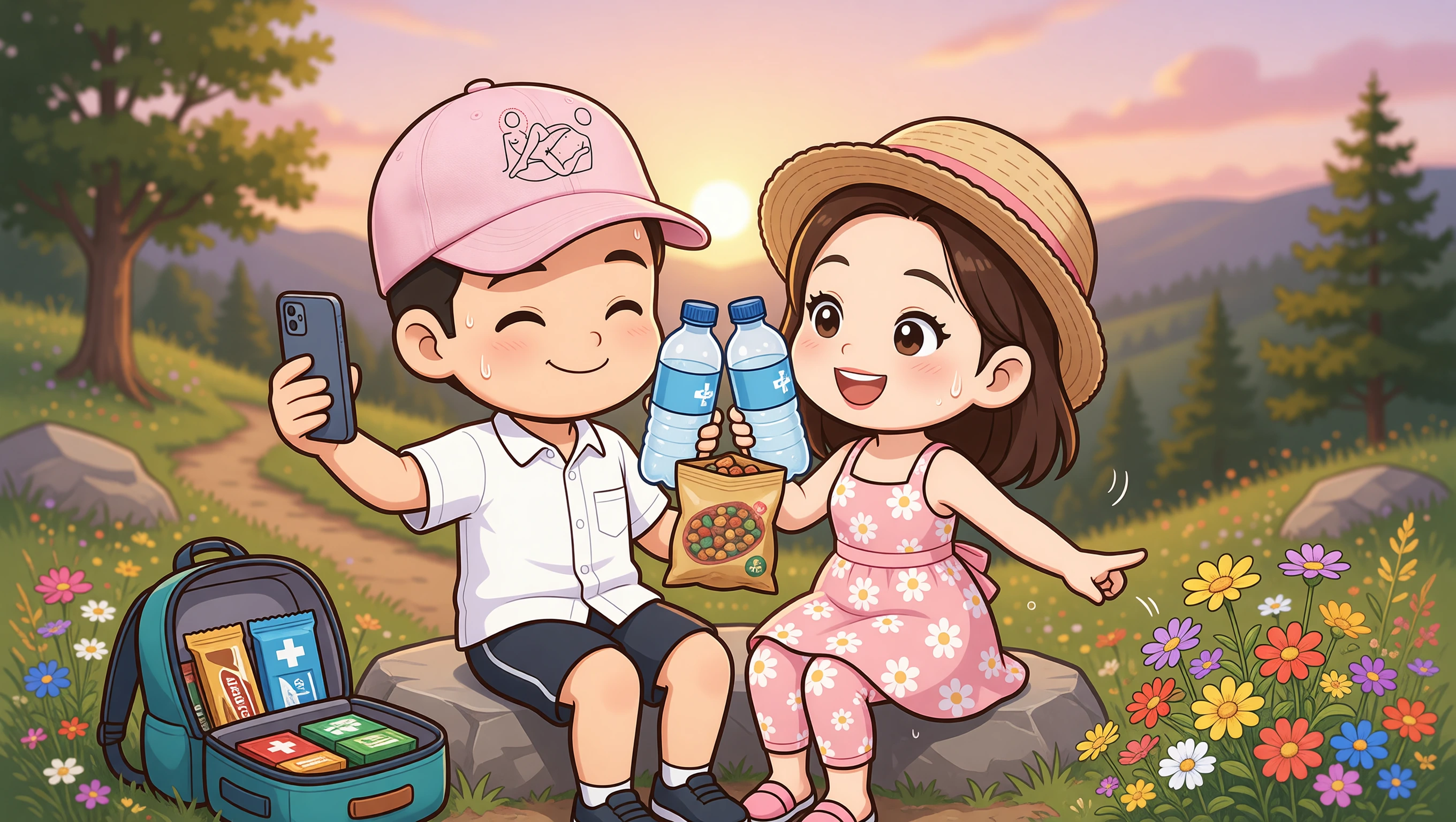 Hiking Trail Date illustration
