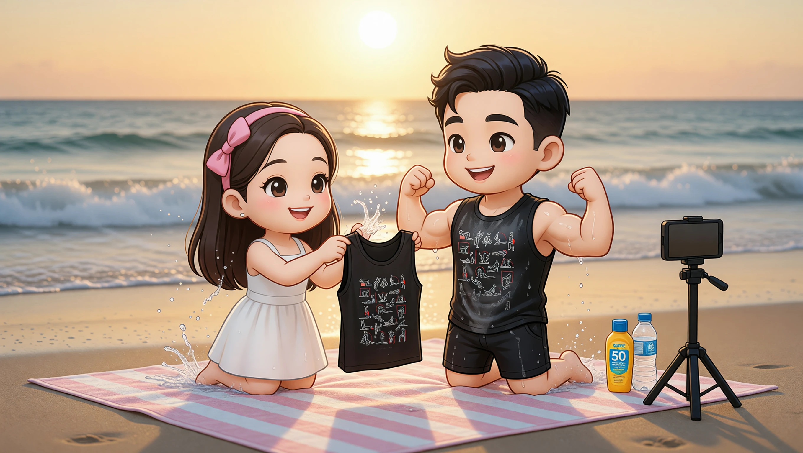 Abs Beach Stroll Glow illustration