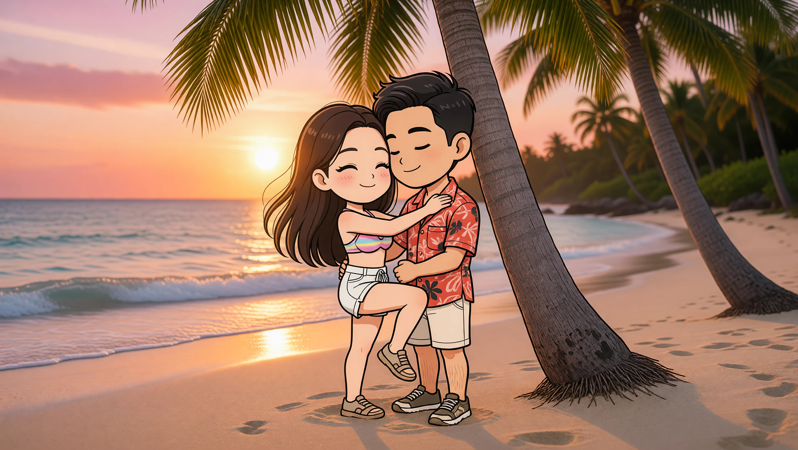 Near Palm Trees illustration