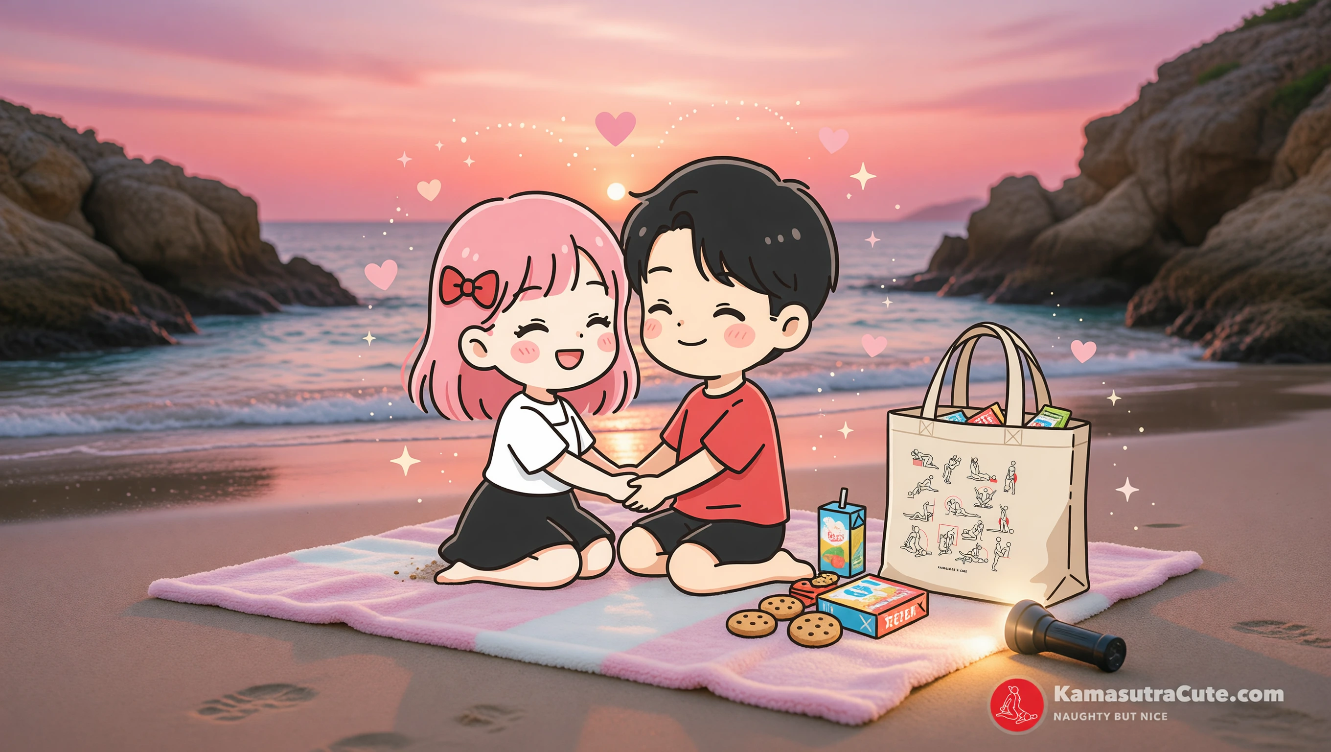 Beach Cove Sunset illustration