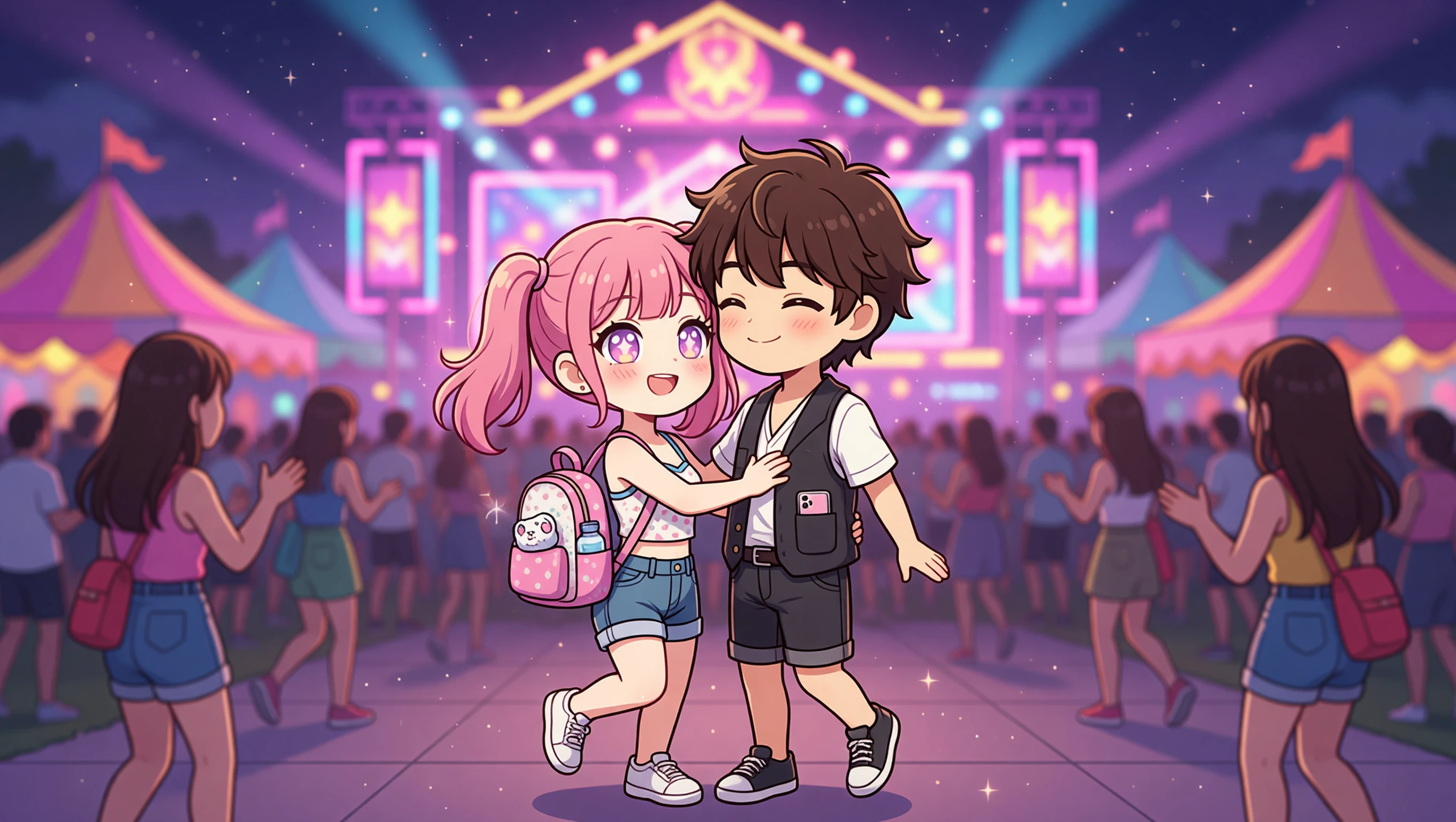 Activity in The Crowd illustration