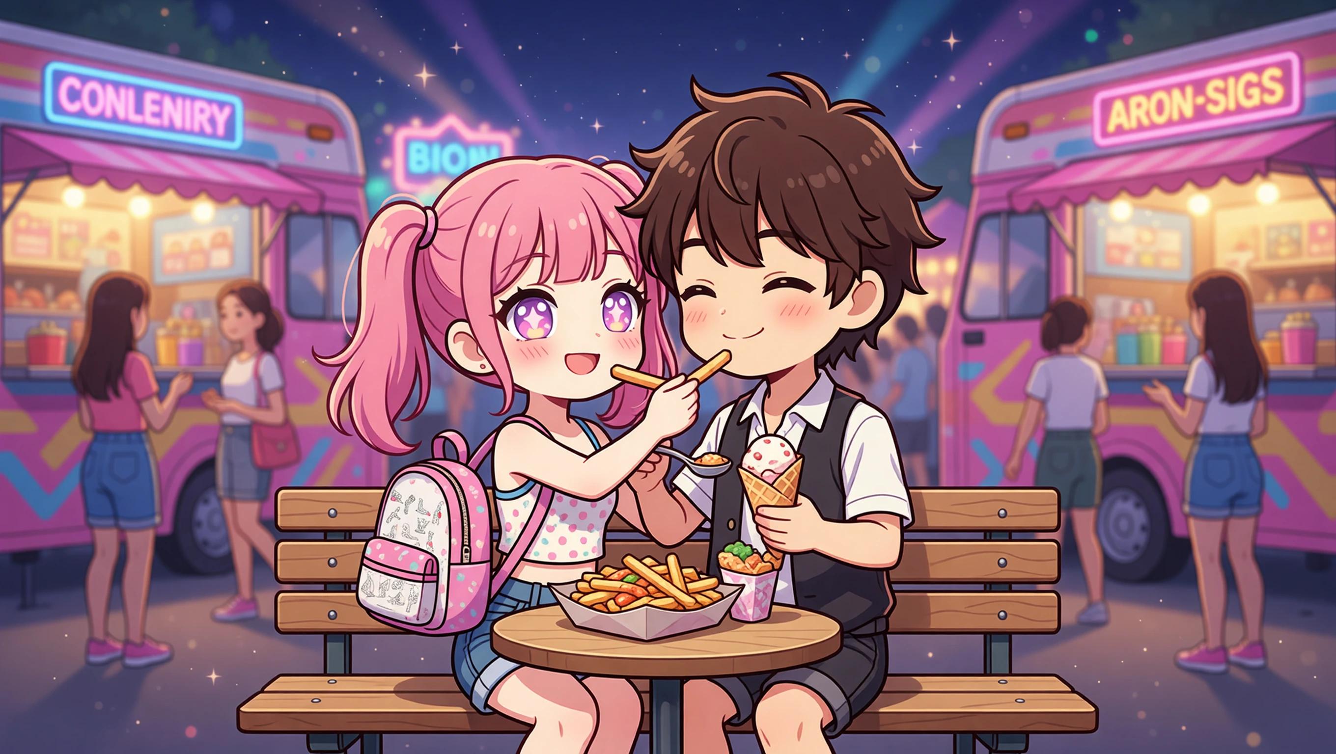 Eat at Food Trucks illustration