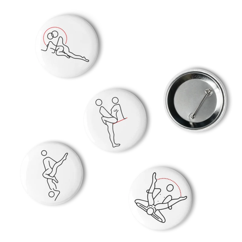 Kamasutra Cute - Set of pin buttons