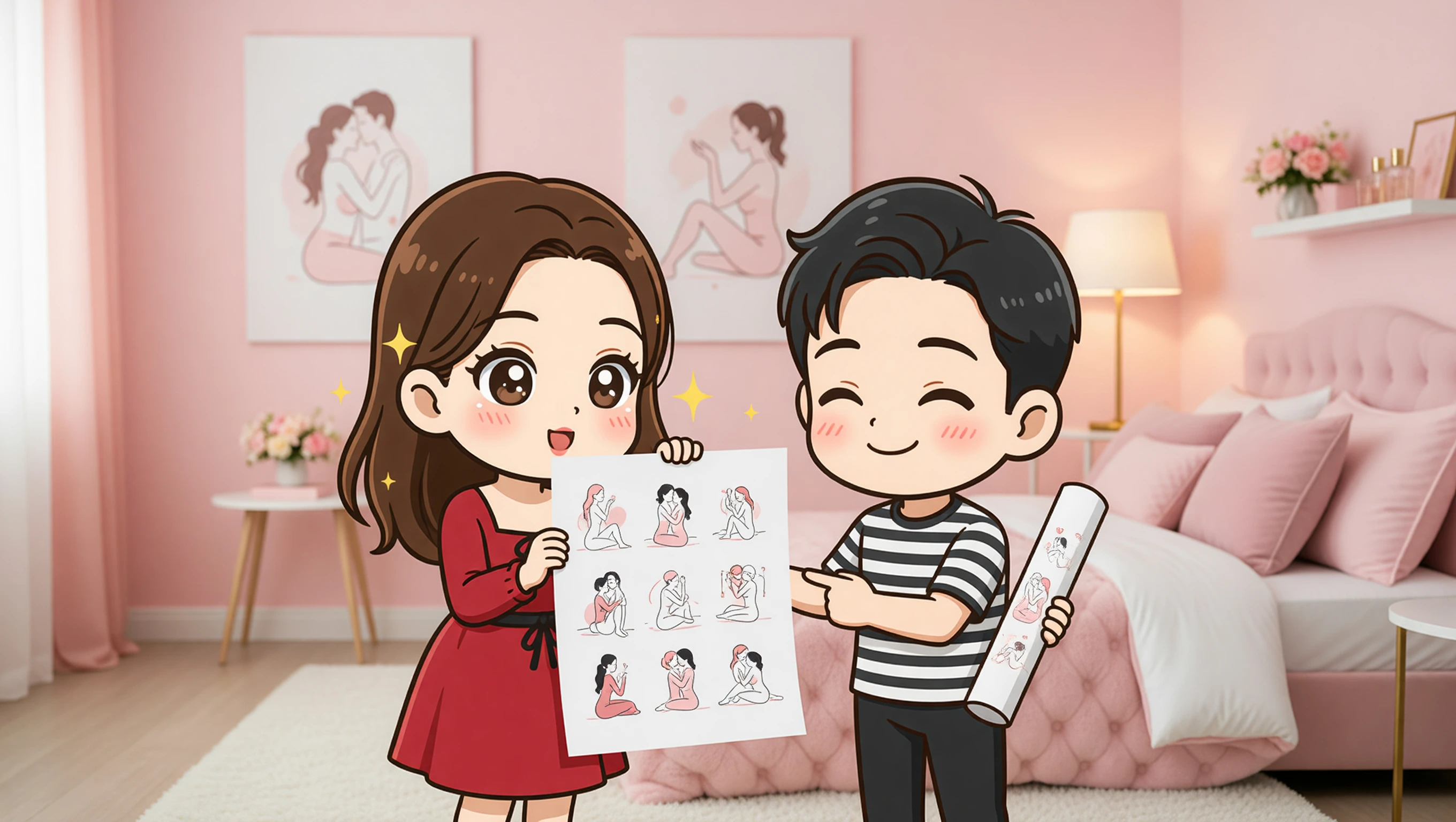 Kamasutra Cute Framed Poster illustration